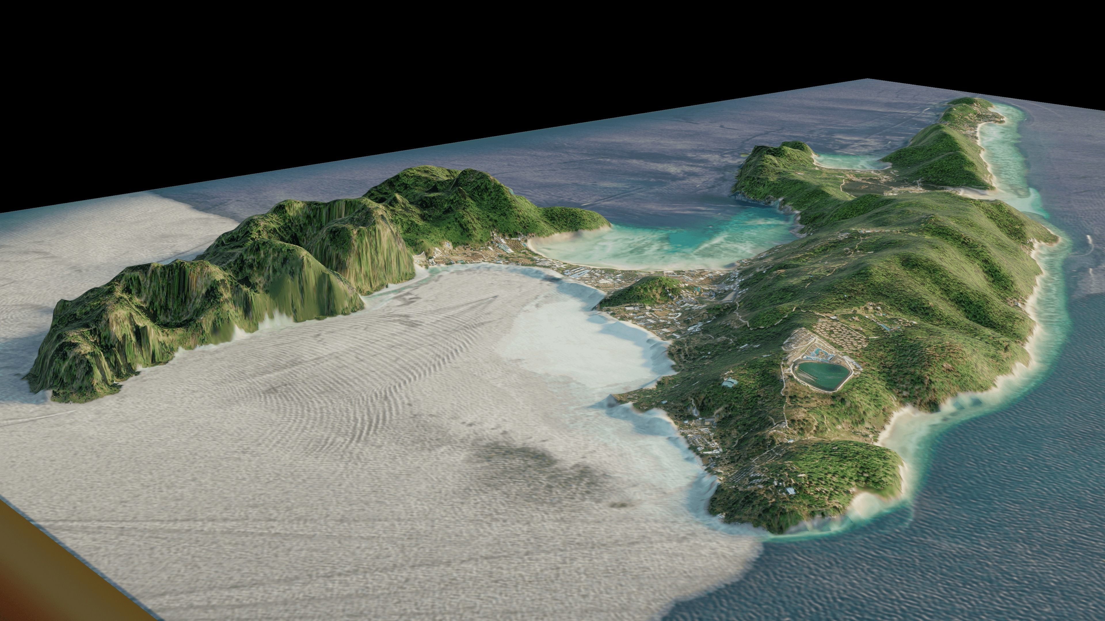 Two tropical islands connected in Thailand 3D model_5