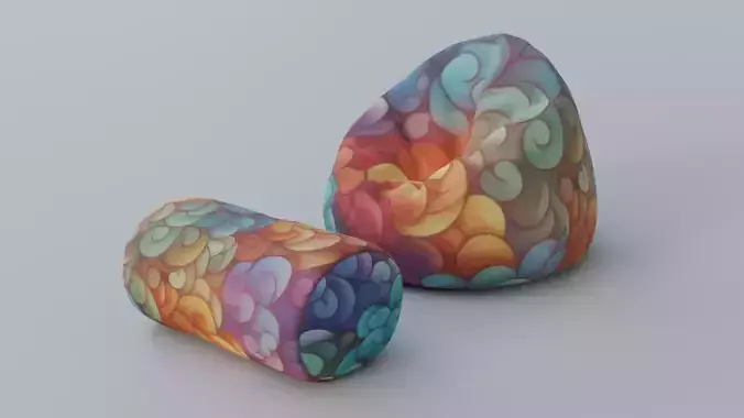 Bean bag colorful clouds pattern foot rest ottoman pouf chair