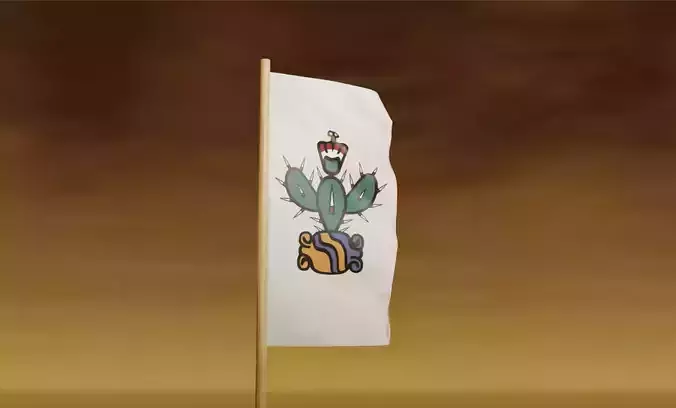 Historical Aztec flag 3D model