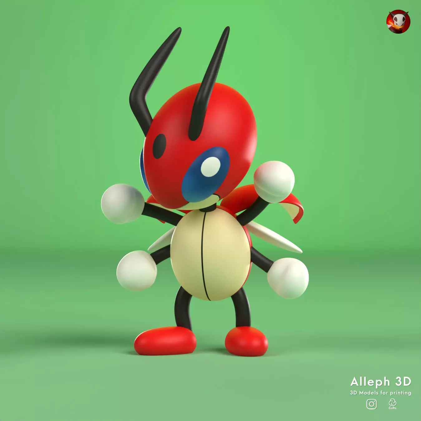 Pokemon ledian 3D print model_0