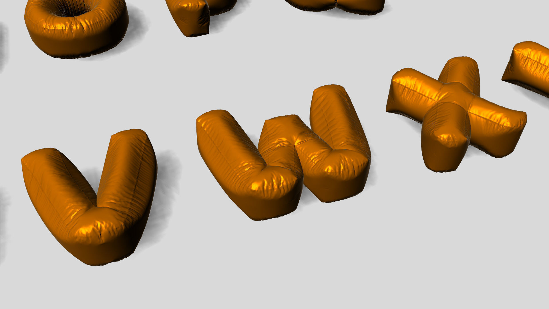 Chubby Balloon Alphabets 3D model_34