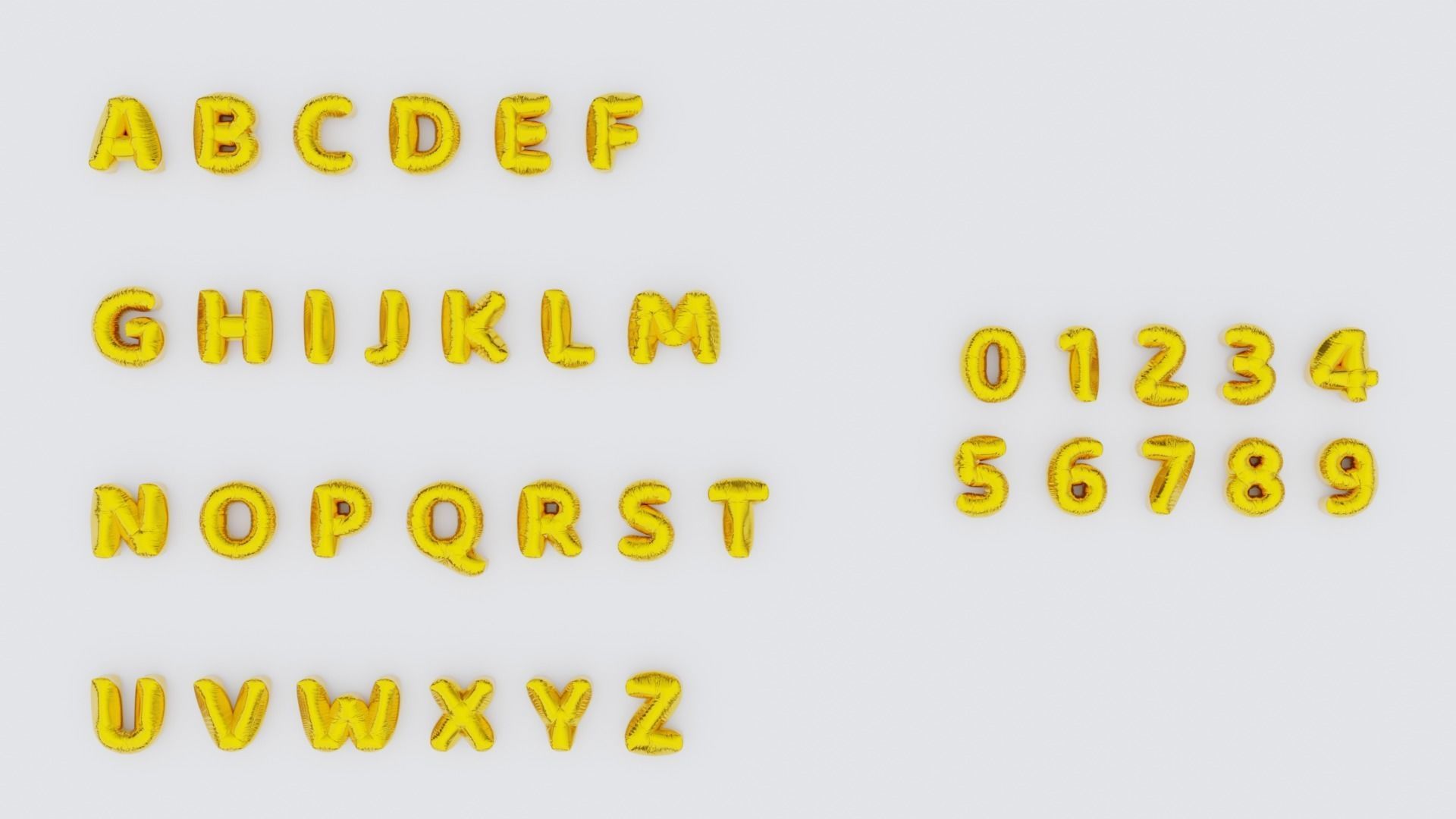 Chubby Balloon Alphabets 3D model_4
