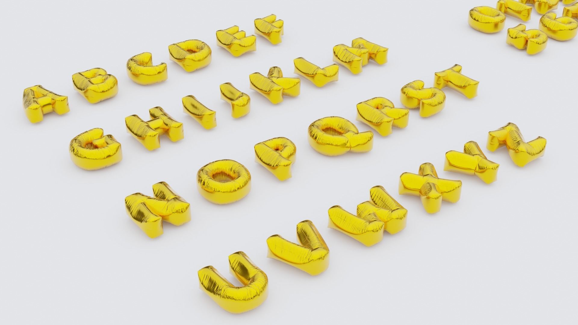 Chubby Balloon Alphabets 3D model_3