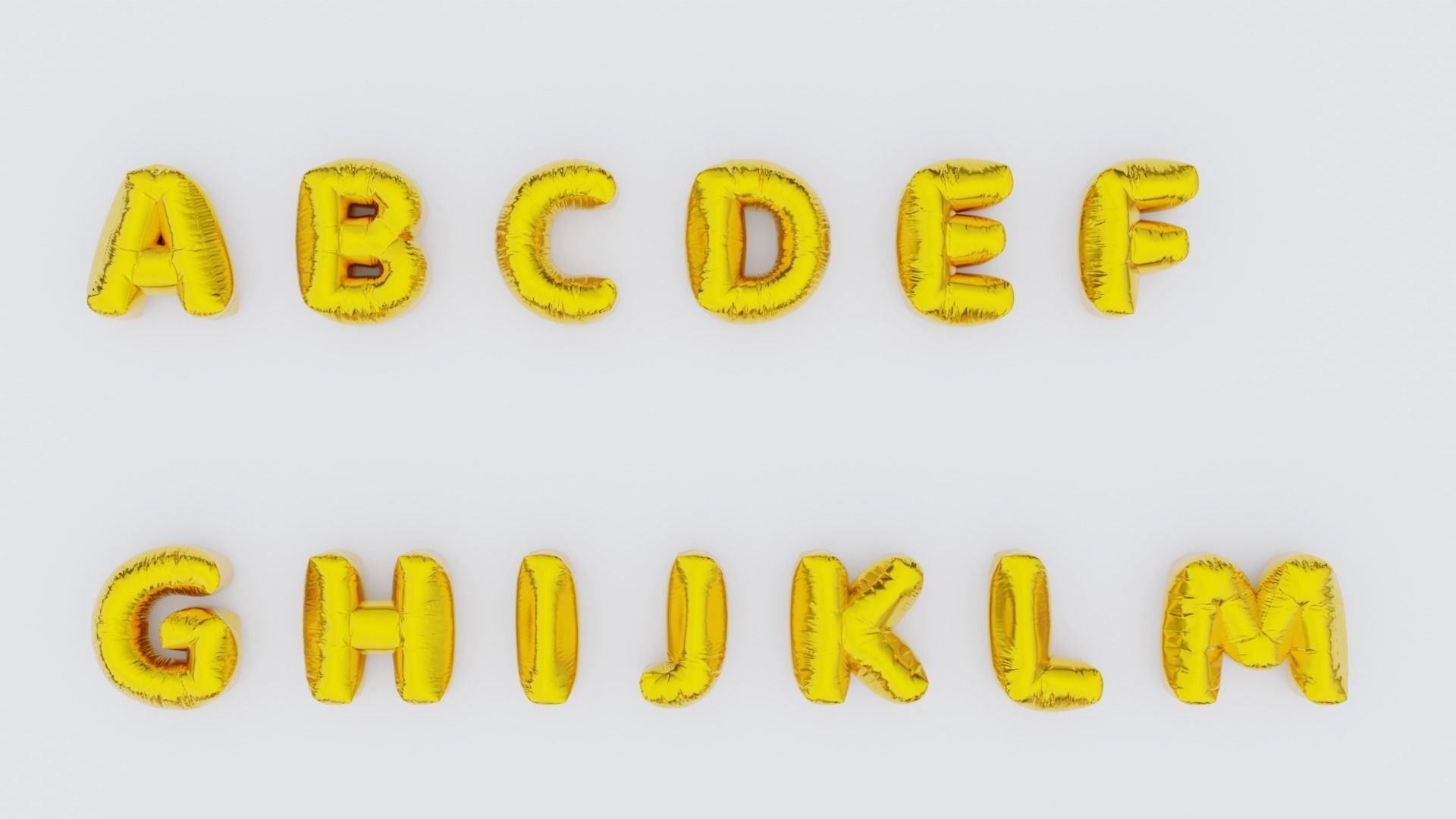 Chubby Balloon Alphabets 3D model_5