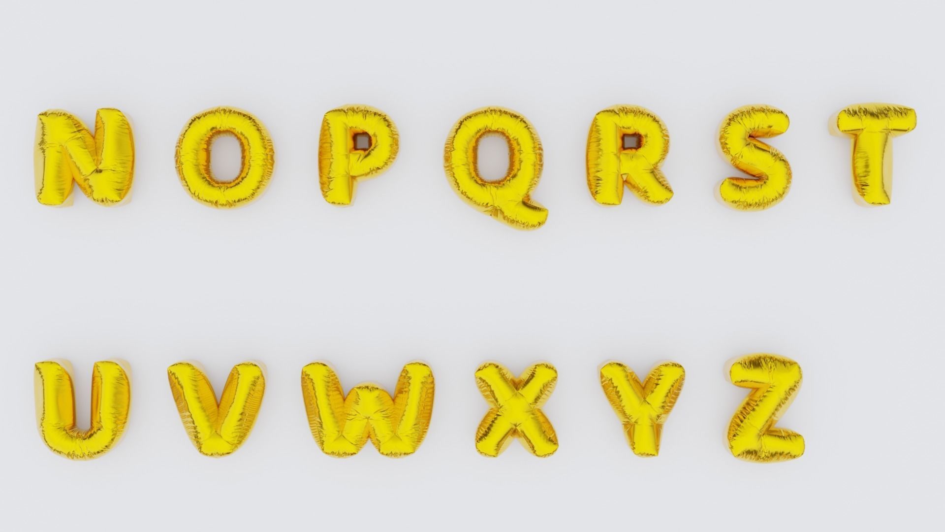 Chubby Balloon Alphabets 3D model_6