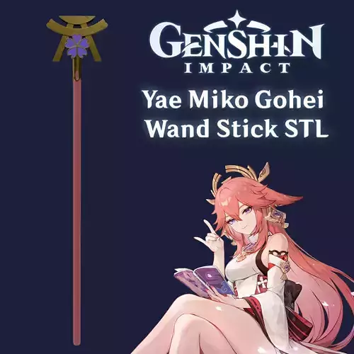 Yae Miko Gohei Wand Stick Genshin Impact 3D print model