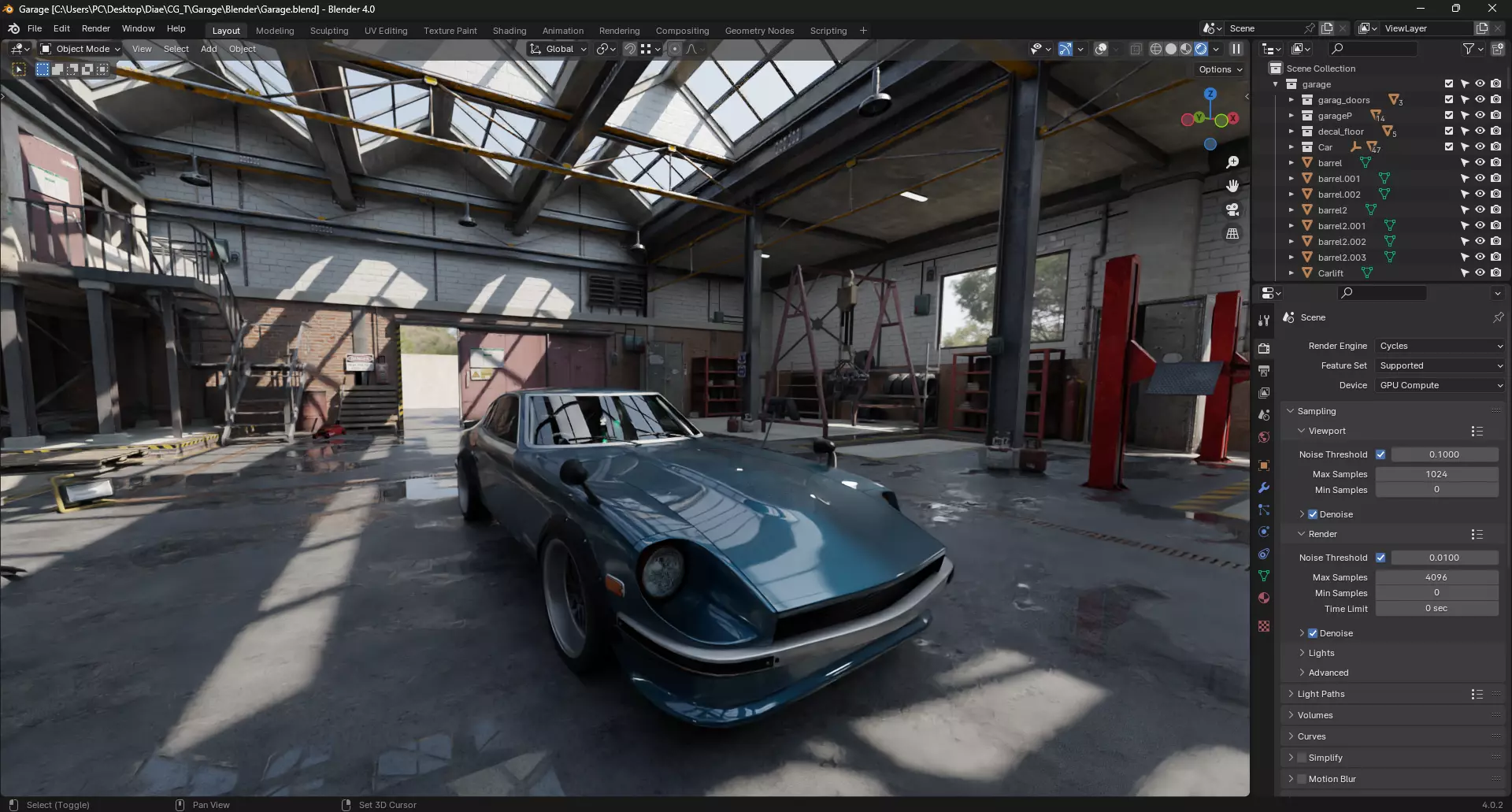 High Detail Garage Low-poly 3D model