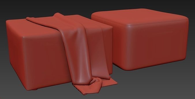Large Square Poufs Irocodesign 3D model 5