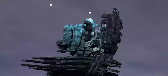 Ice Storm Planet ruinedTowers 3  3D model