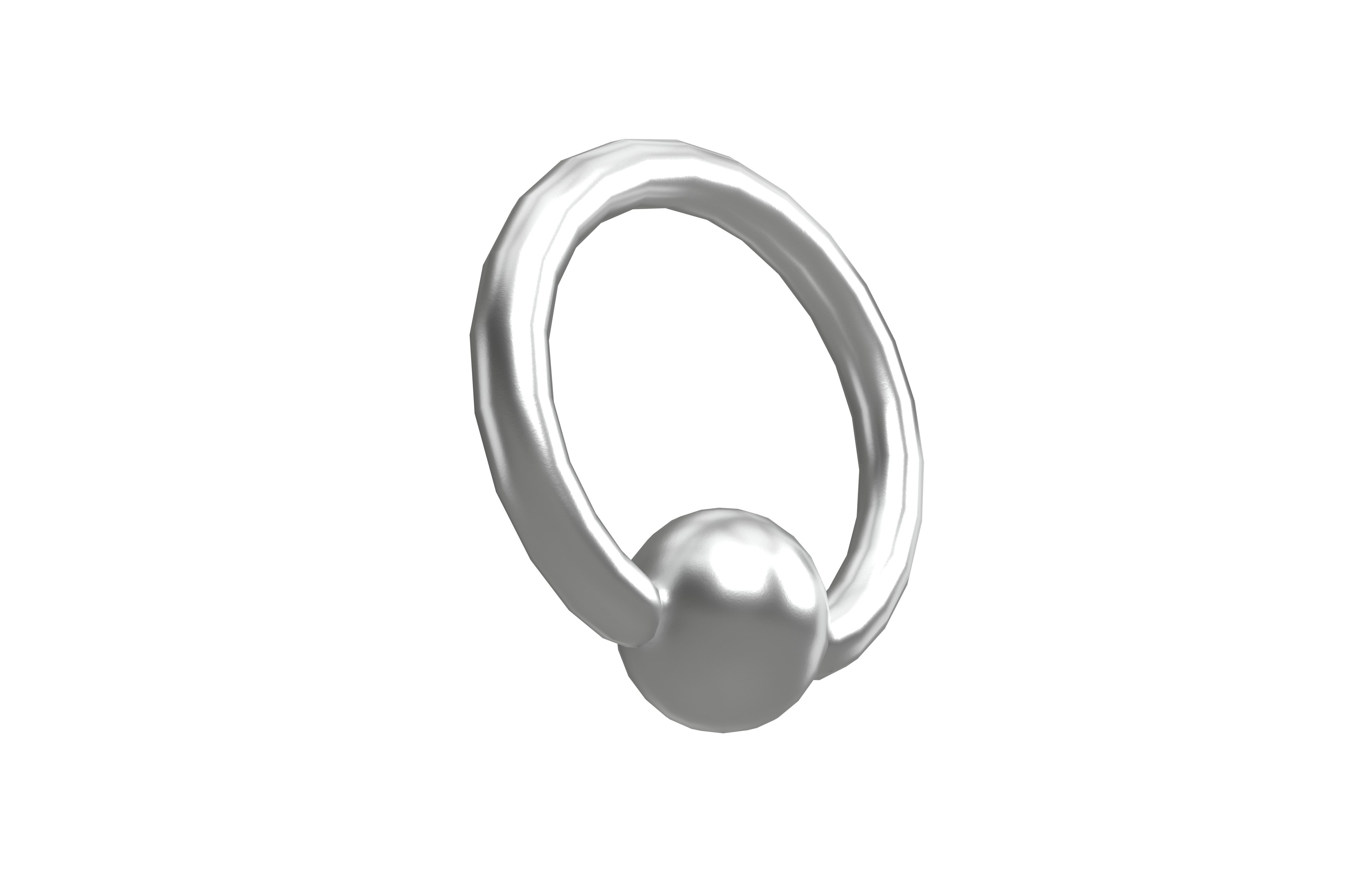Steel Ball Closure Ring Earring v1 001 Low-poly 3D model_1