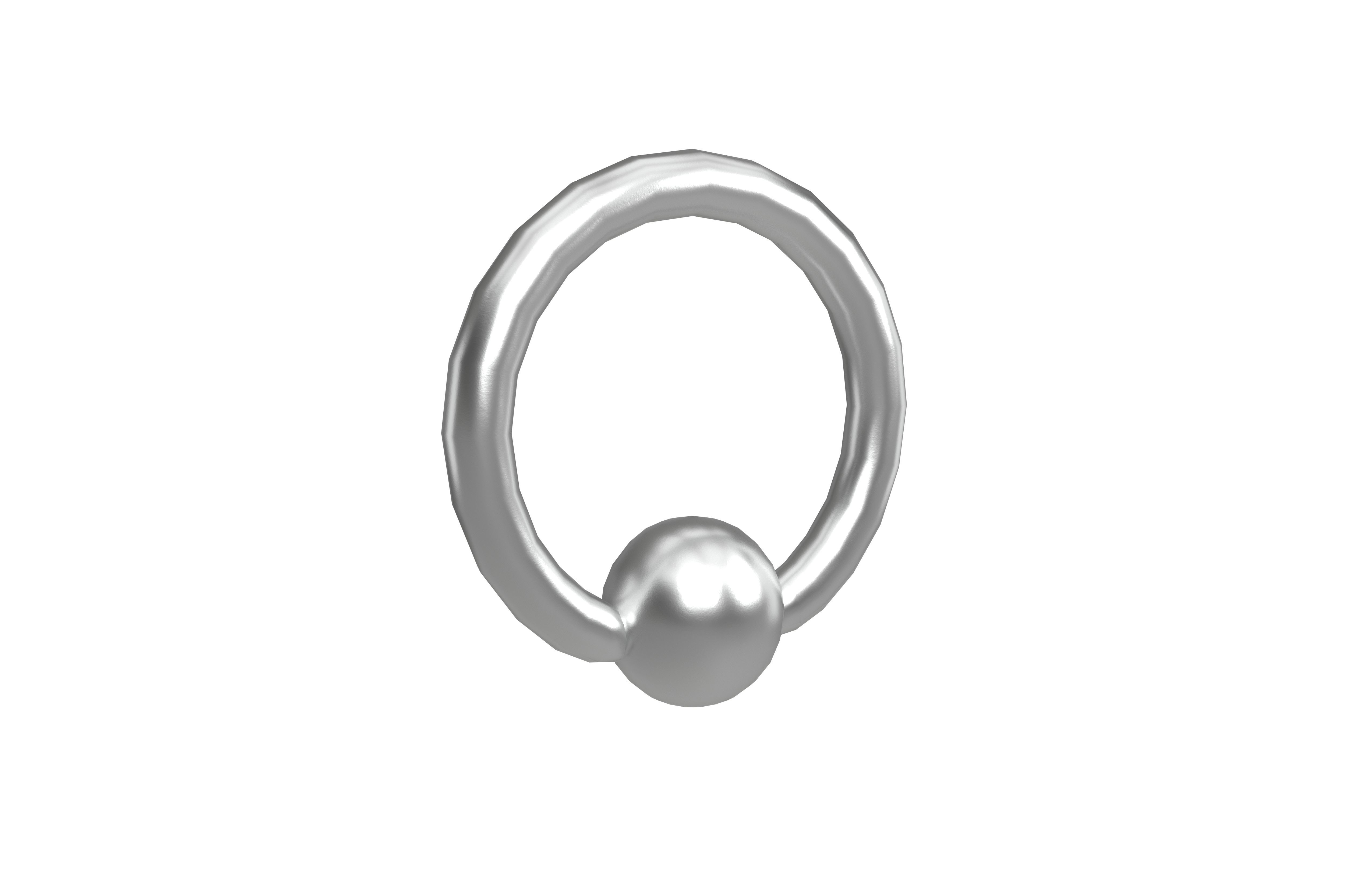 Steel Ball Closure Ring Earring v1 001 Low-poly 3D model_2