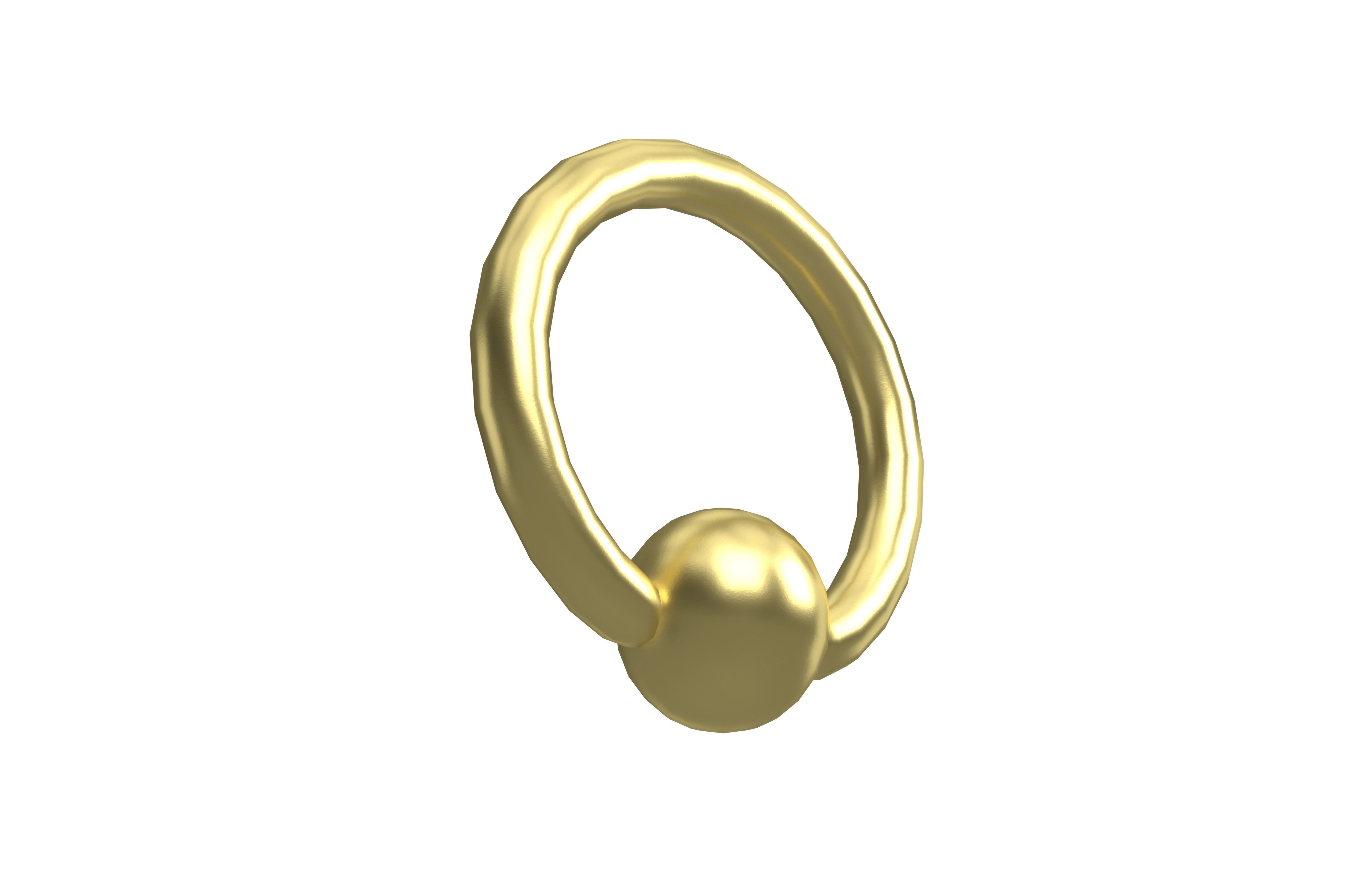 Steel Ball Closure Ring Earring v1 002 Low-poly 3D model_3