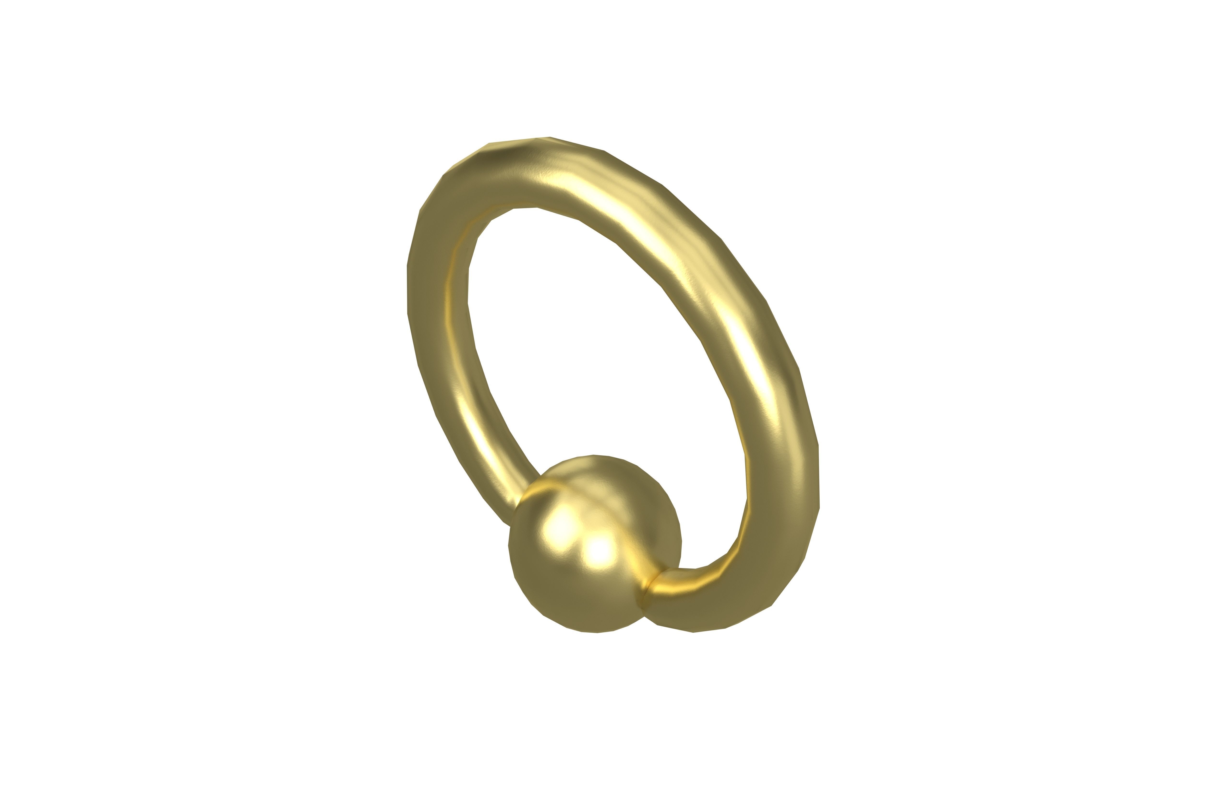 Steel Ball Closure Ring Earring v1 002 Low-poly 3D model_2