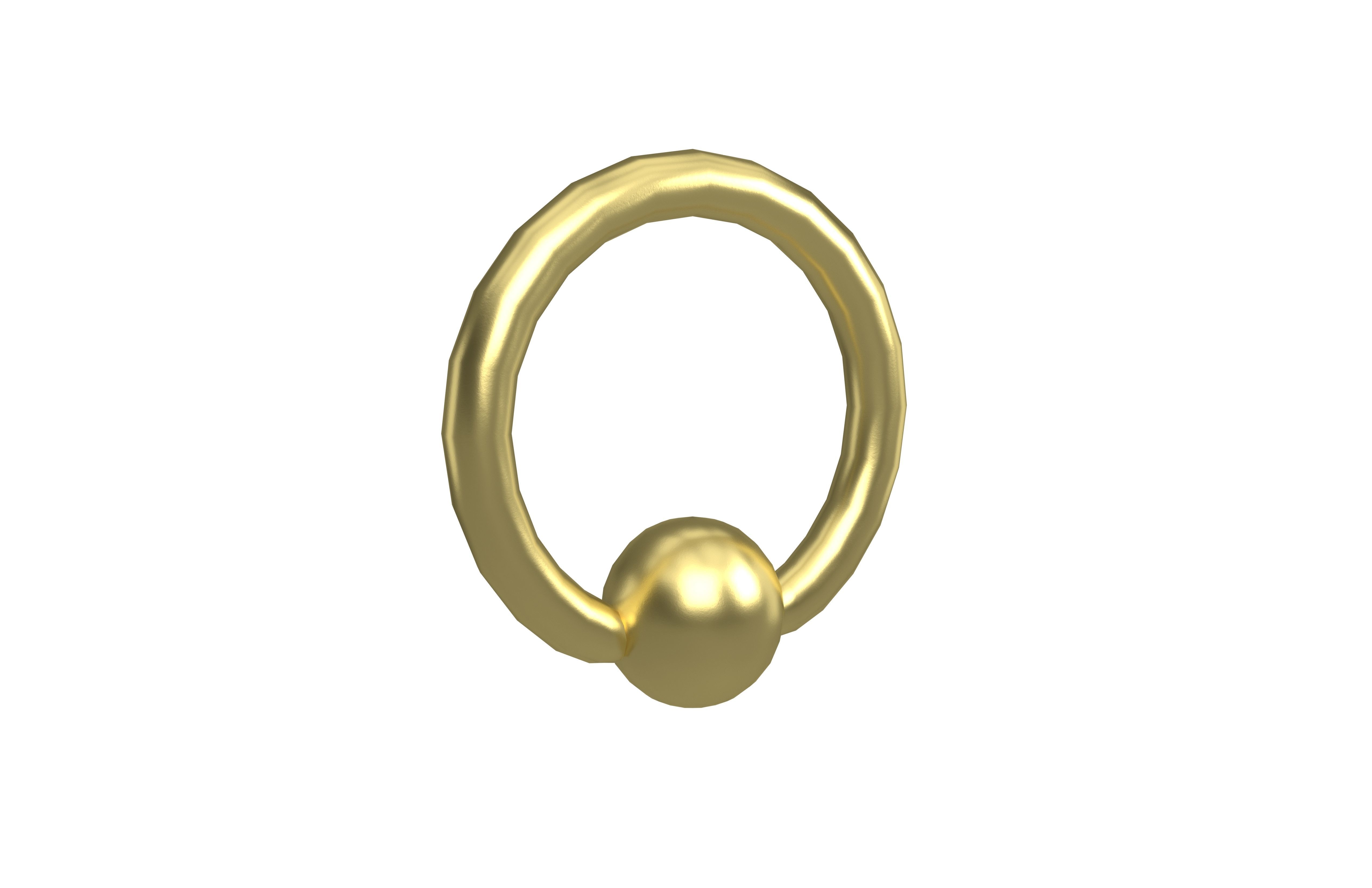 Steel Ball Closure Ring Earring v1 002 Low-poly 3D model_1