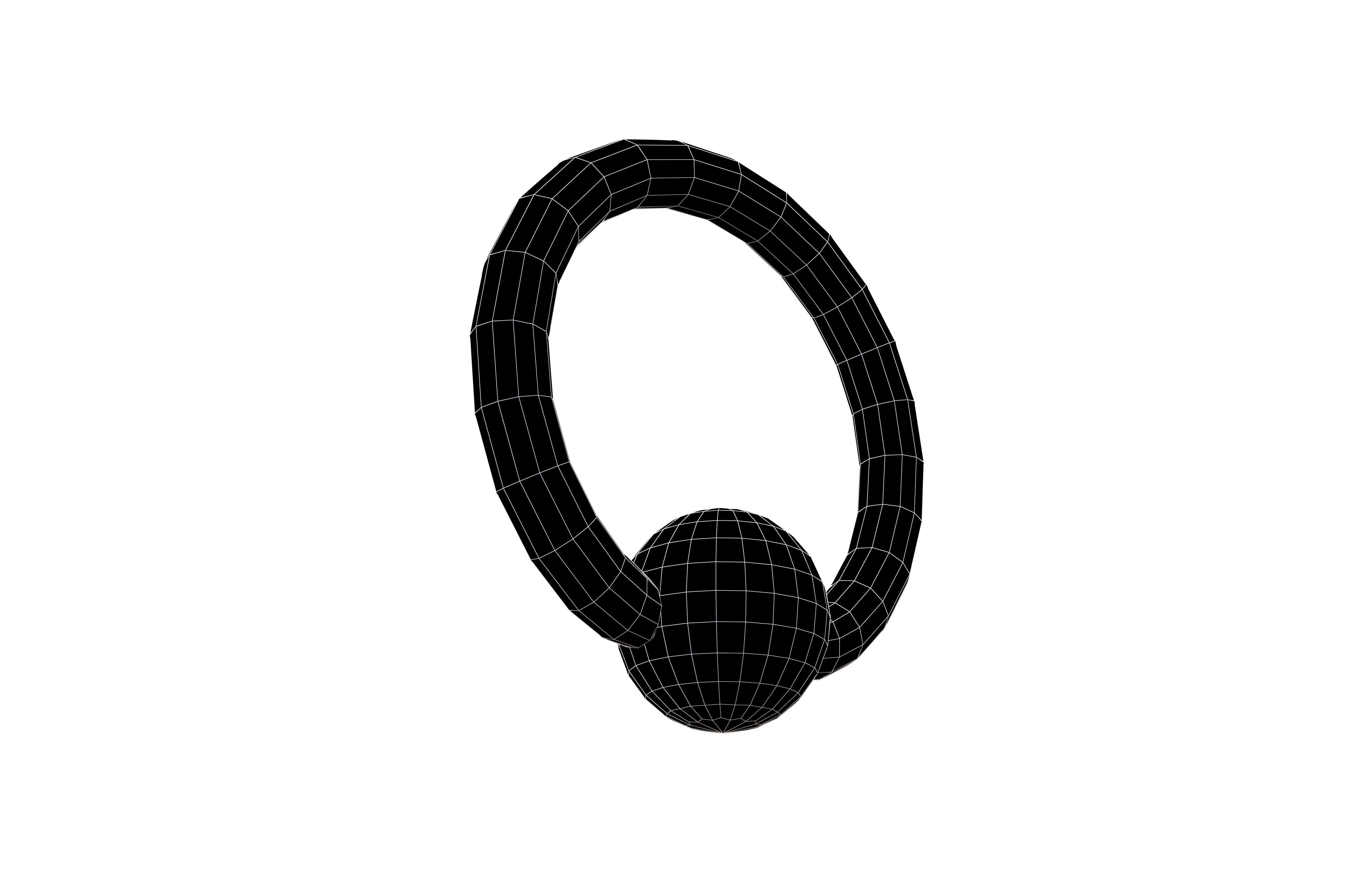 Steel Ball Closure Ring Earring v1 002 Low-poly 3D model_4