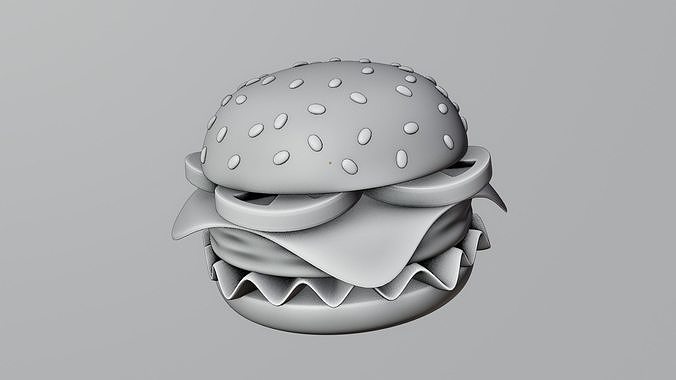 Cartoon Cheeseburger - Stylized 3D Food Model 3D model 7