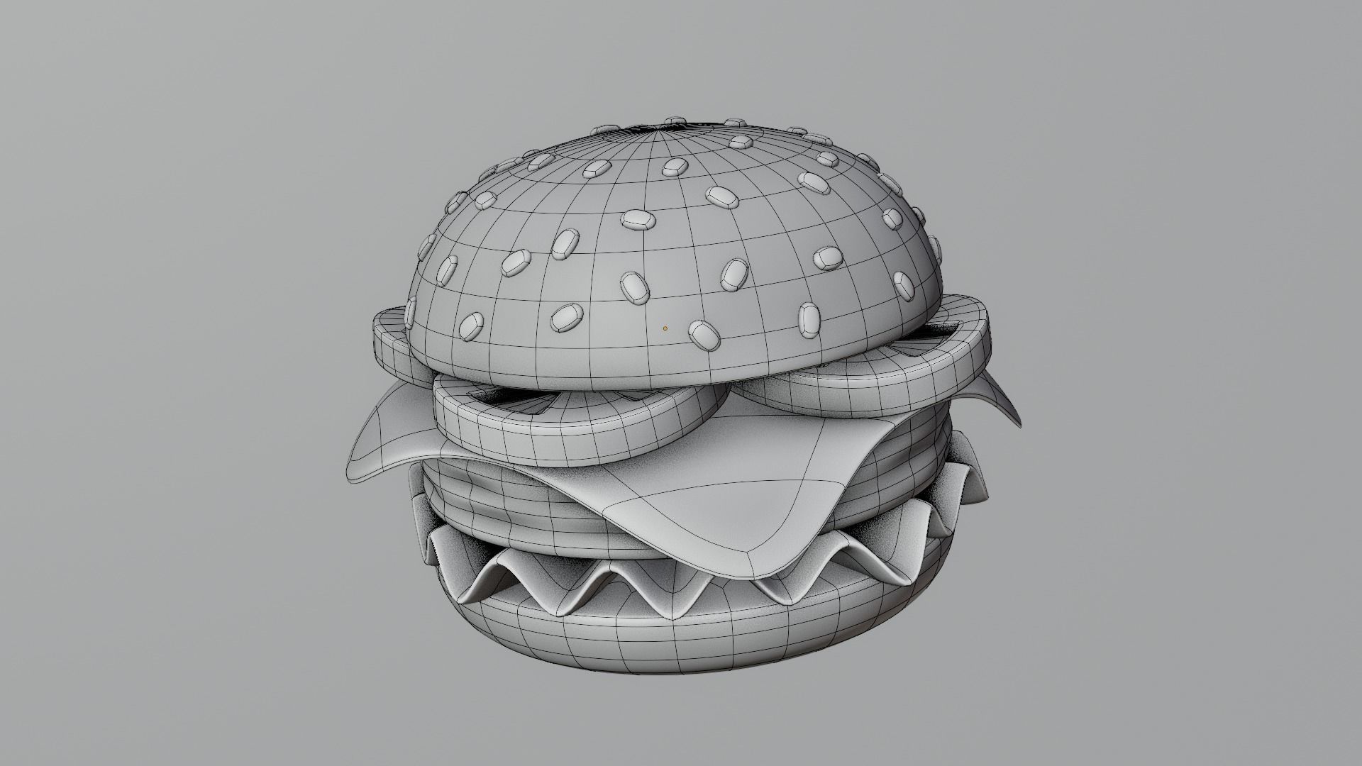 Cartoon Cheeseburger - Stylized 3D Food Model 3D model_8