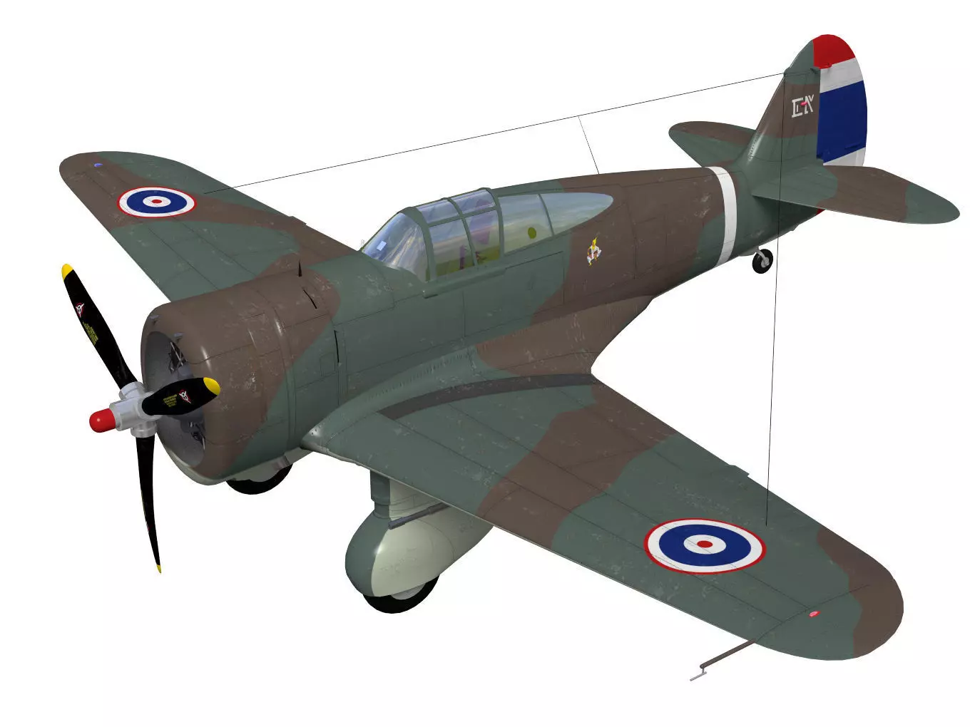 Curtiss Wright P36 Hawk75N 3D model