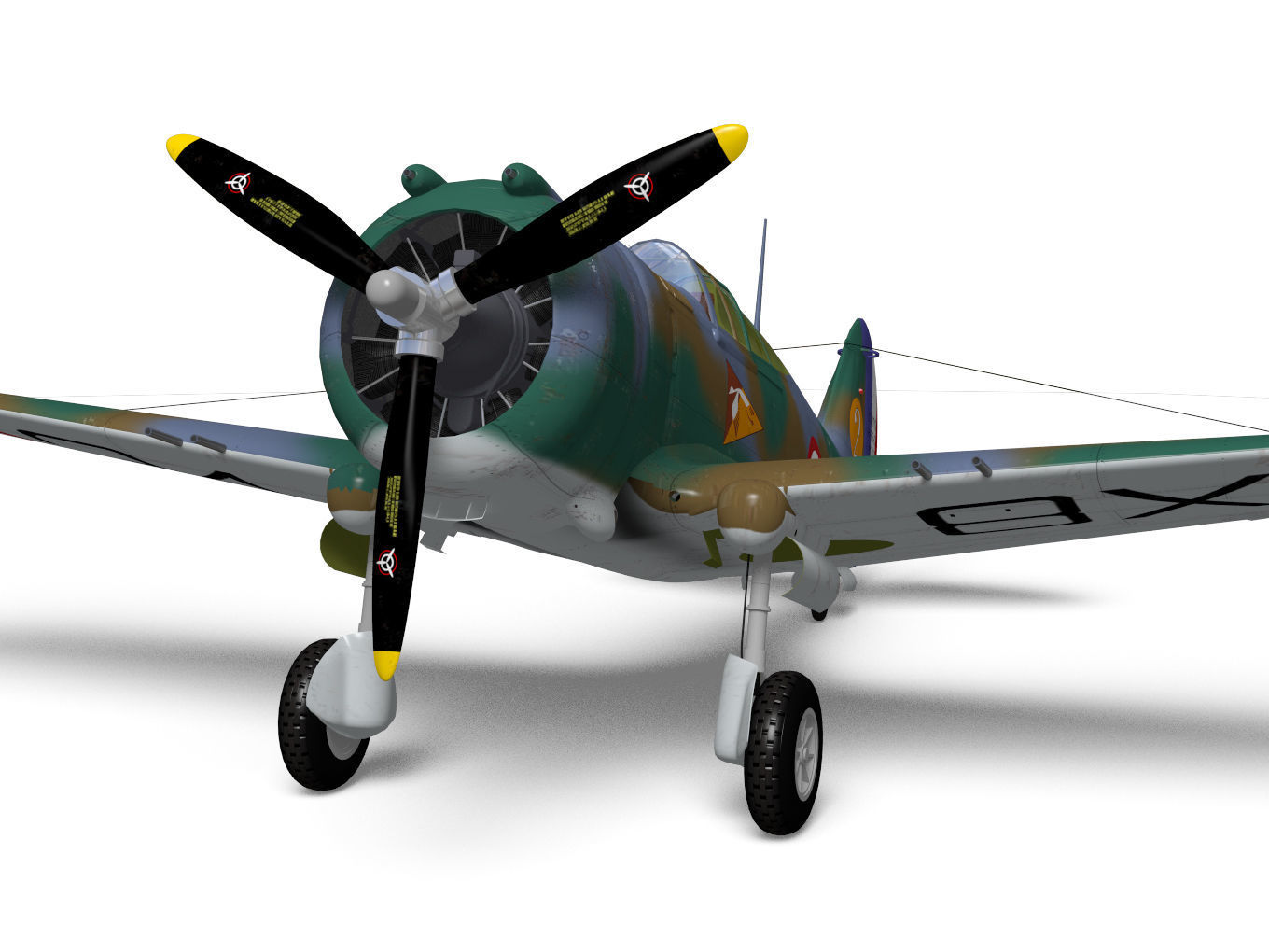 Curtiss Wright P36 Hawk75 A4 3D model_5