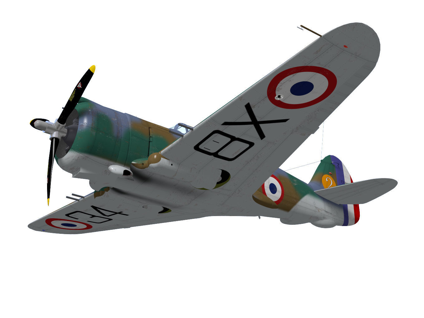 Curtiss Wright P36 Hawk75 A4 3D model_3