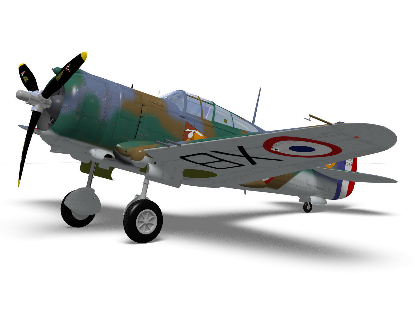 Curtiss Wright P36 Hawk75 A4 3D model_4