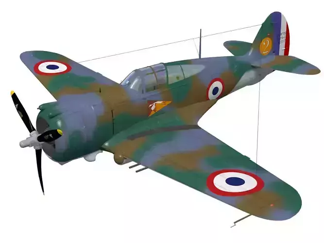Curtiss Wright P36 Hawk75 A4 3D model