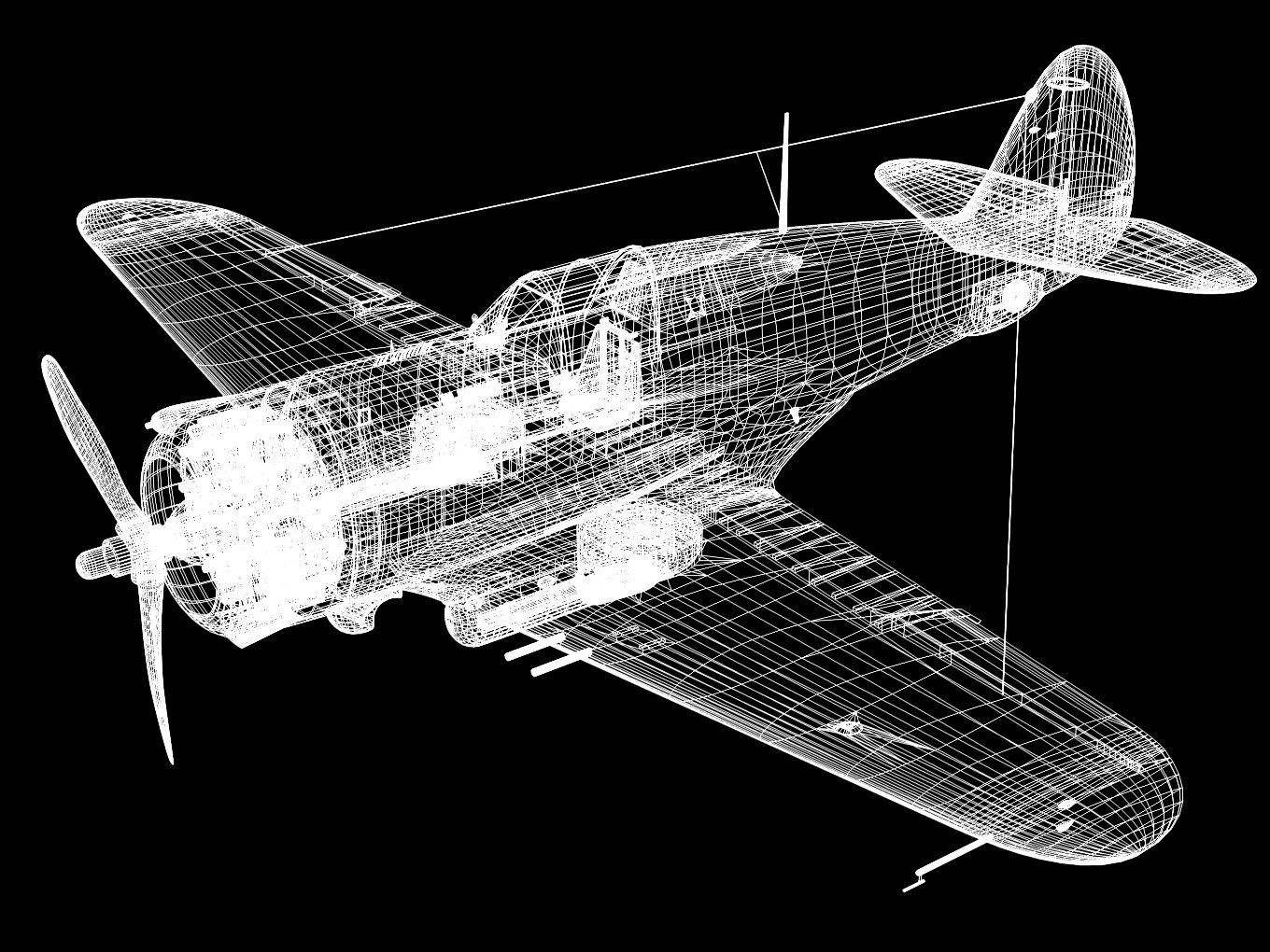 Curtiss Wright P36 Hawk75 A4 3D model_16