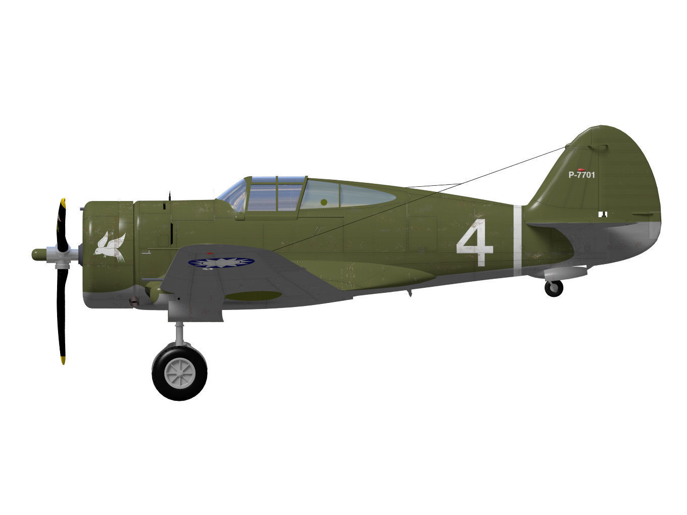 Curtiss Wright P36 Hawk75 A5 3D model_10