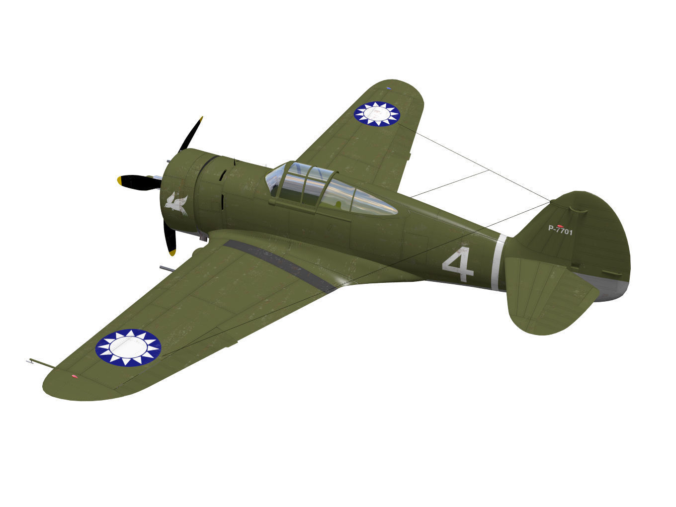 Curtiss Wright P36 Hawk75 A5 3D model_1