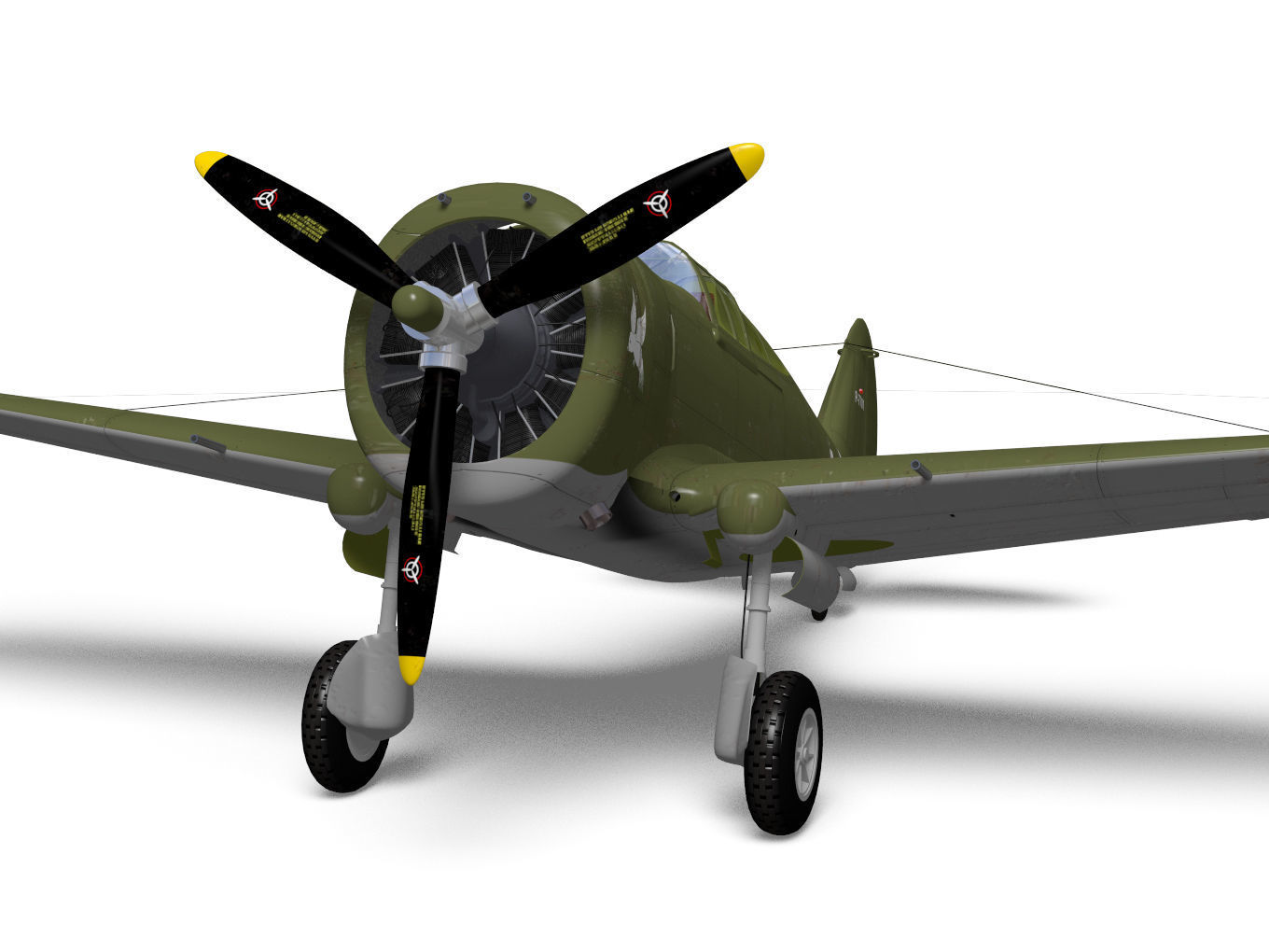 Curtiss Wright P36 Hawk75 A5 3D model_5