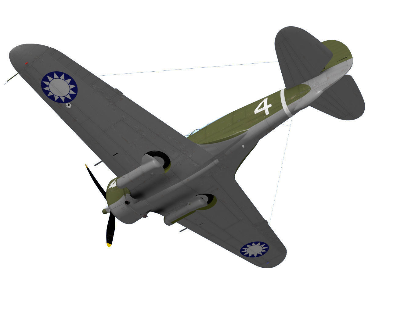 Curtiss Wright P36 Hawk75 A5 3D model_8
