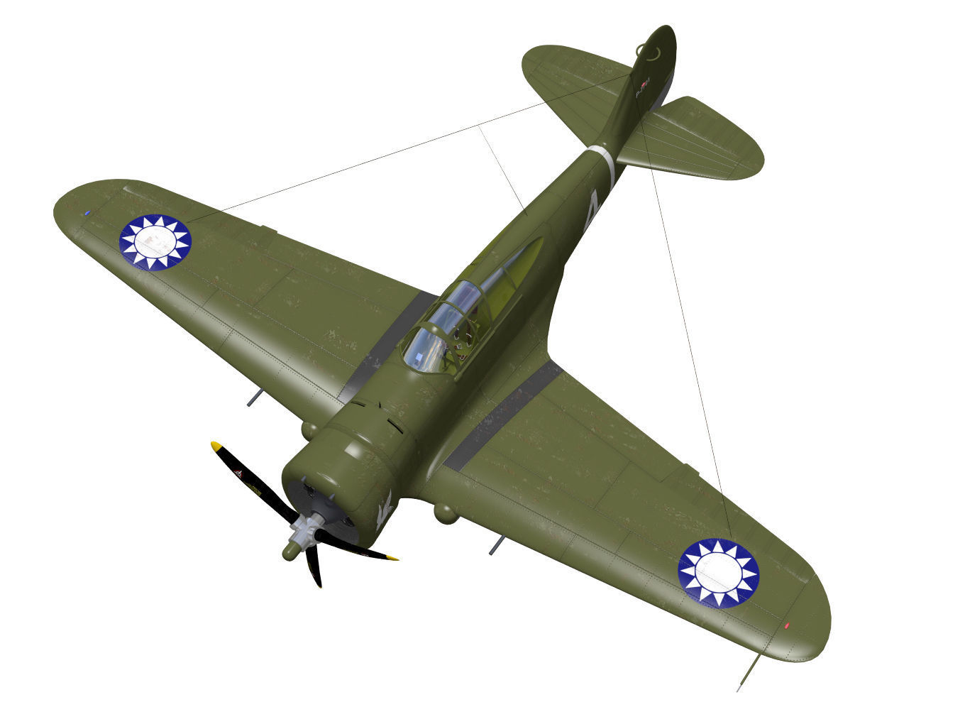 Curtiss Wright P36 Hawk75 A5 3D model_7