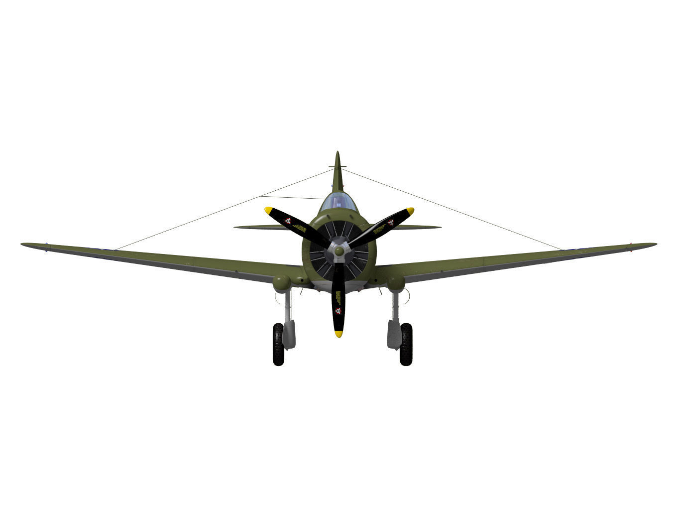 Curtiss Wright P36 Hawk75 A5 3D model_12