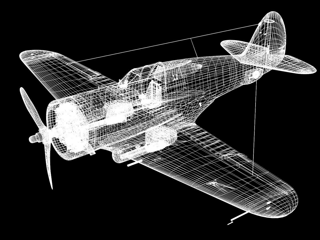 Curtiss Wright P36 Hawk75 A5 3D model_16