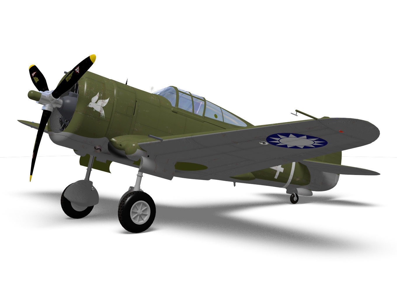 Curtiss Wright P36 Hawk75 A5 3D model_4