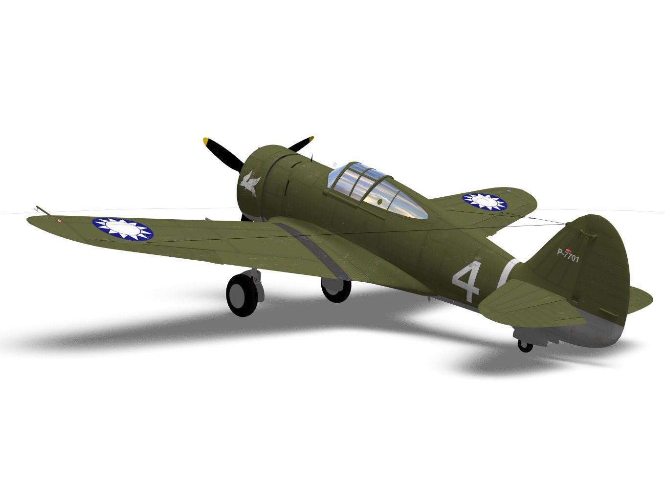 Curtiss Wright P36 Hawk75 A5 3D model_6