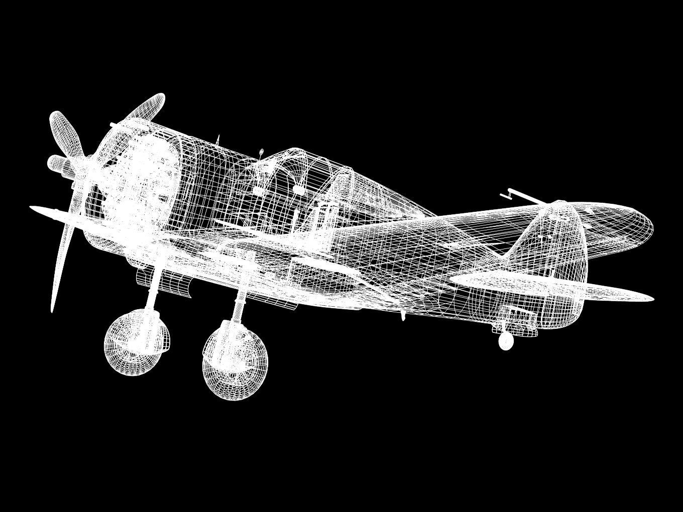 Curtiss Wright P36 Hawk75 A5 3D model_17