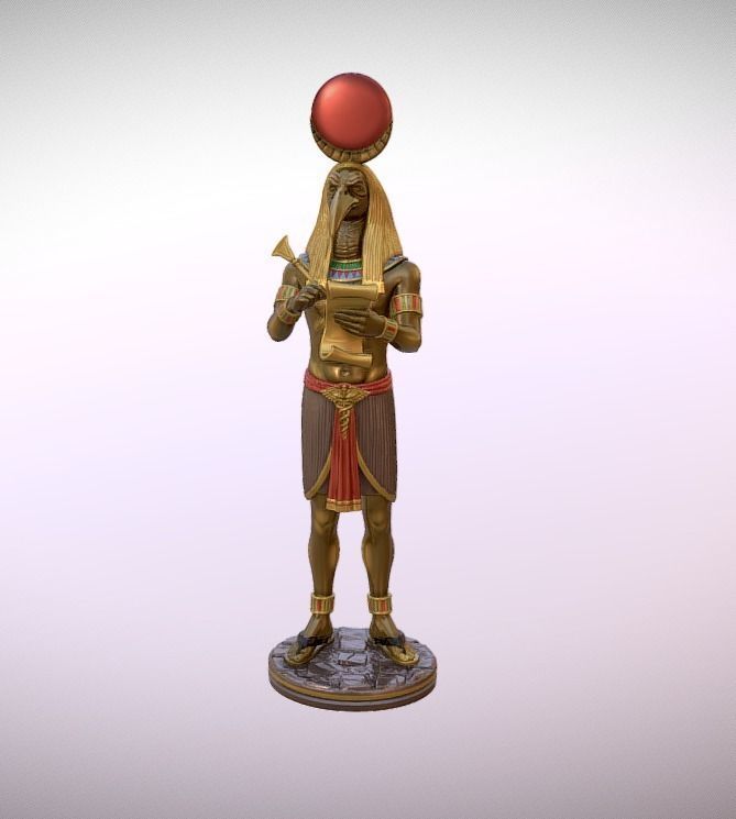 Thoth Egyptian God statue 3D print model_1