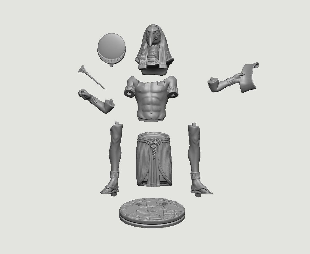 Thoth Egyptian God statue 3D print model_4