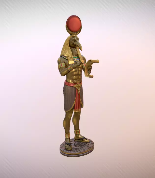 Thoth Egyptian God statue 3D print model_0