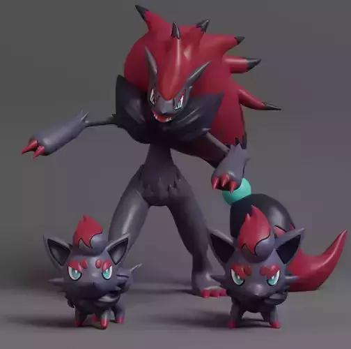 Pokemon - Zorua and Zoroak  3D print model