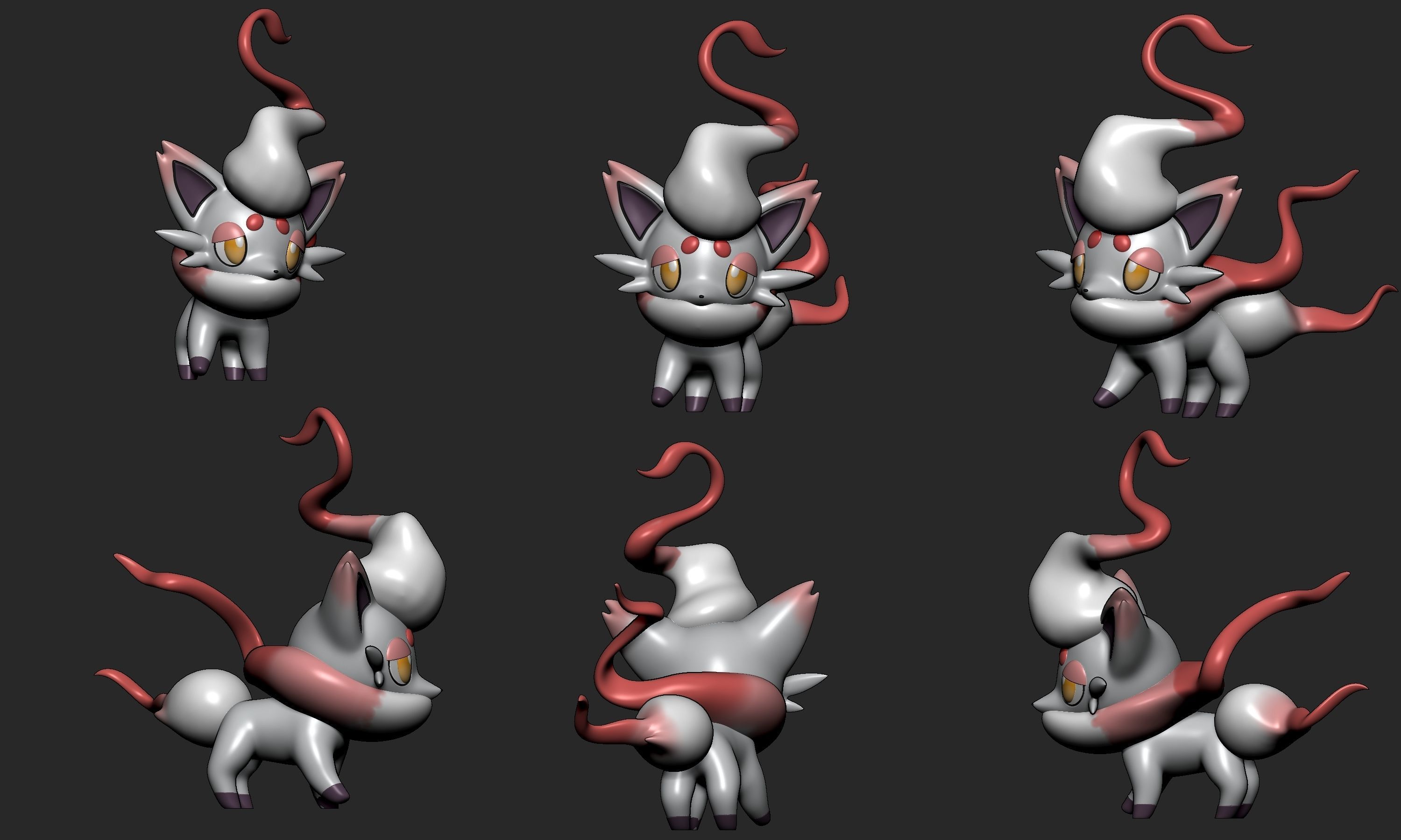 Pokemon - Hisuian Zorua and Zoroark  3D print model_10