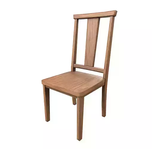wooden chair Low-poly 3D model