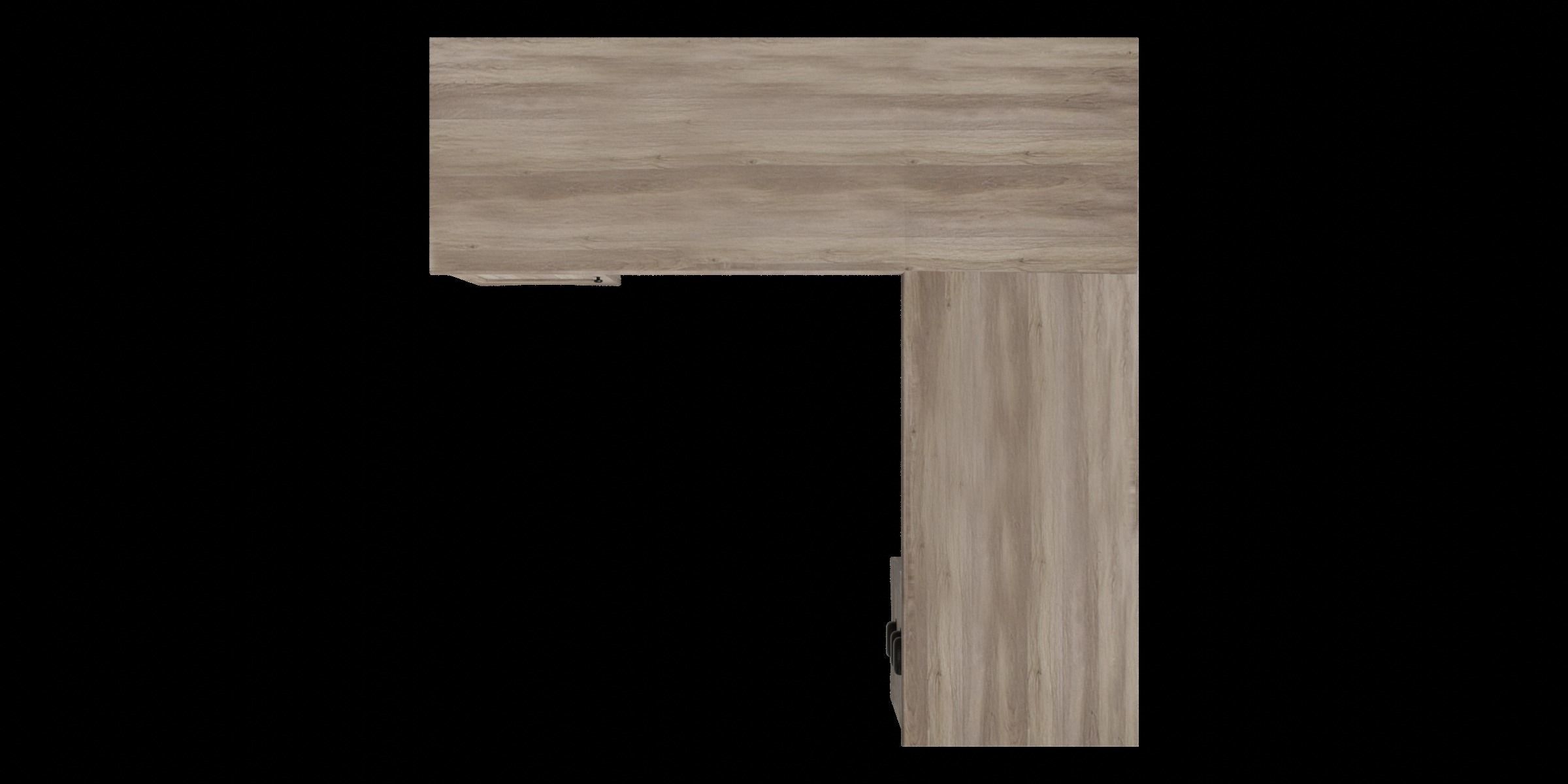 Wooden Corner Computer Desk Low-poly 3D model_1