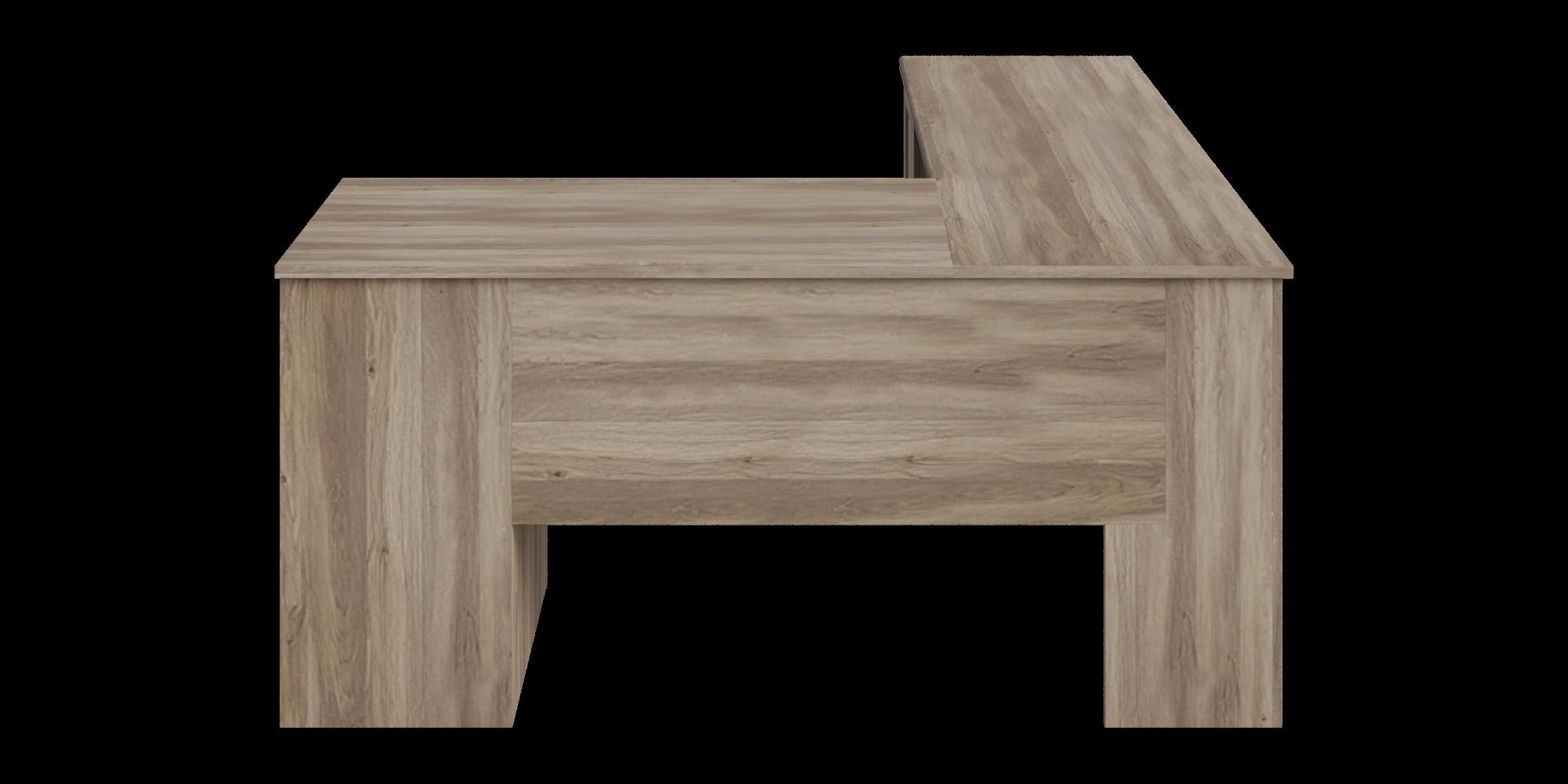 Wooden Corner Computer Desk Low-poly 3D model_11