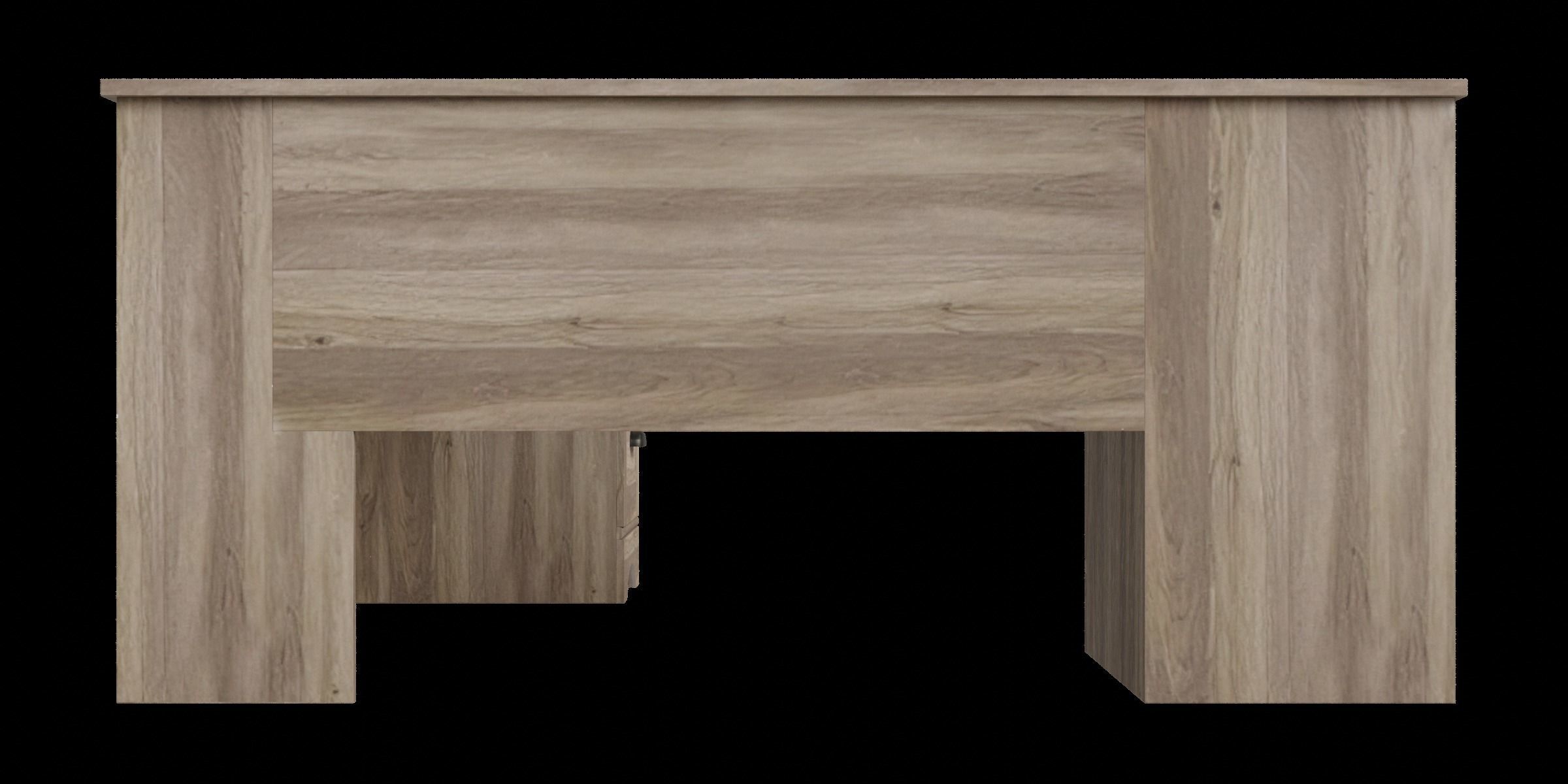 Wooden Corner Computer Desk Low-poly 3D model_6