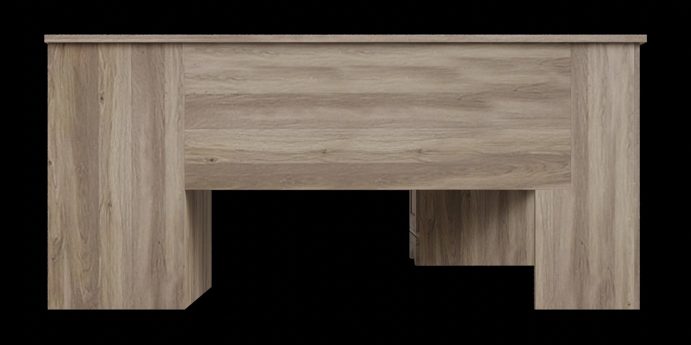 Wooden Corner Computer Desk Low-poly 3D model_7