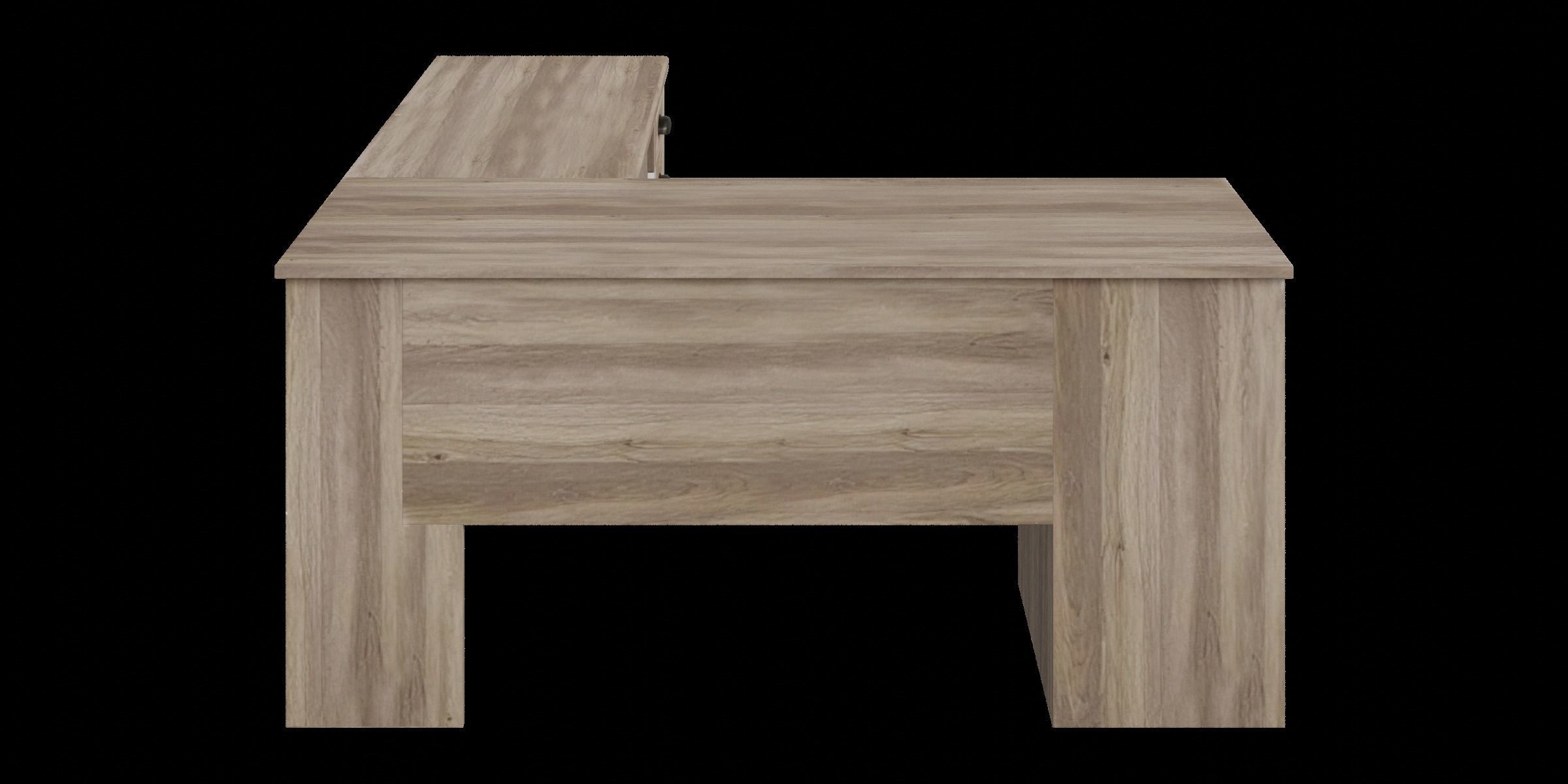 Wooden Corner Computer Desk Low-poly 3D model_10