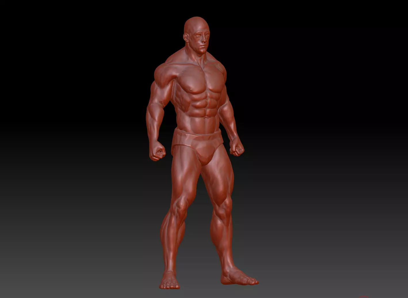 Hunk man 3D model figure male figure muscle human body 3D print model_0