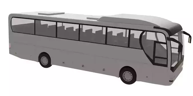 White Modern Coach Bus Free 3D model